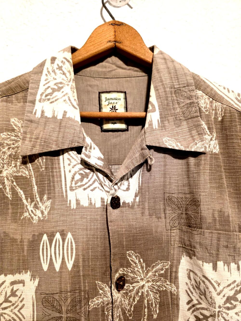 Jamaica Jaxx Shirt 100% Silk Short Sleeve Island Coastal Resortwear Large